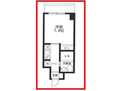 ケイディーエックスレジデンス御徒町(1K/13階)の間取り写真