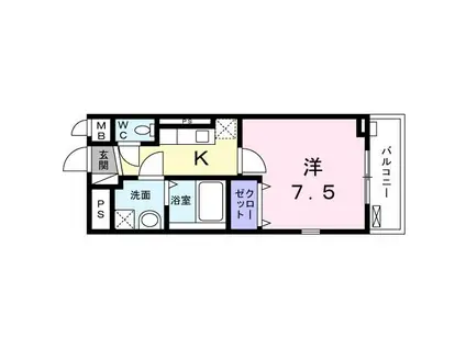 JR山陰本線 丹波口駅 徒歩11分 3階建 築9年(1K/2階)の間取り写真