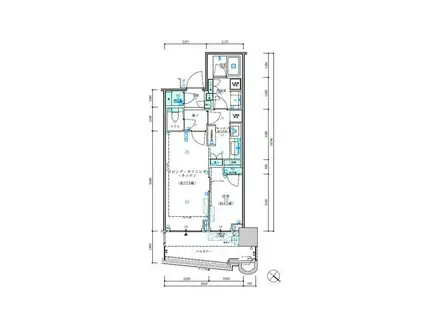 パークタワー勝どきミッド(1LDK/11階)の間取り写真