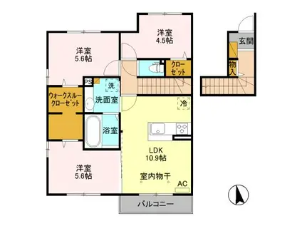 ティエード マロン A(3LDK/2階)の間取り写真