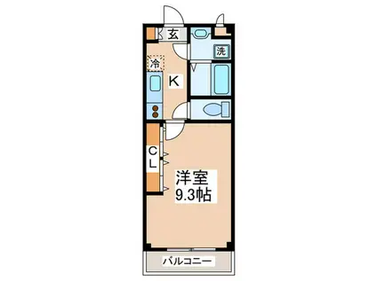 CASA PATIO(1K/3階)の間取り写真