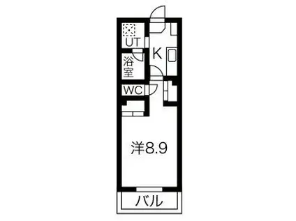 イースタンヒルズ八事(1K/9階)の間取り写真