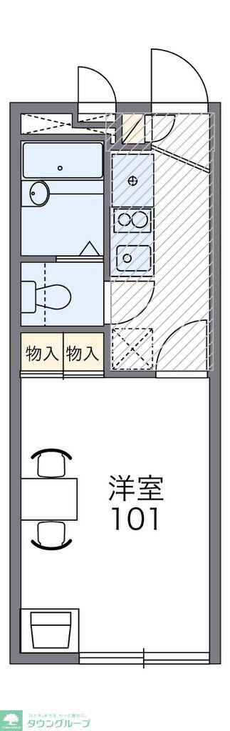 レオパレスレーブカルチェ(1K/1階)の間取り写真