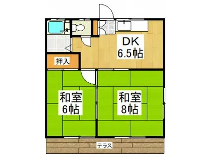サンハイツ(2DK/1階)の間取り写真