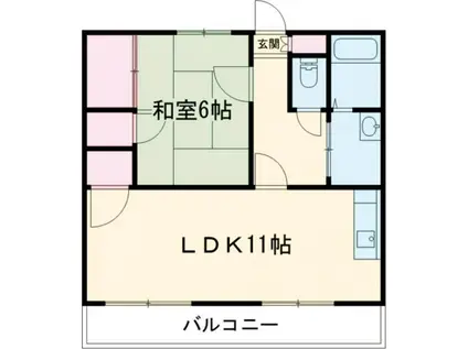 山本マンション(1LDK/3階)の間取り写真