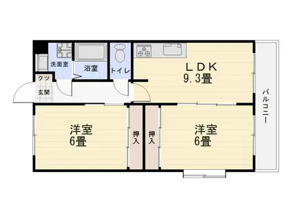 アモールヒル(2LDK/1階)の間取り写真