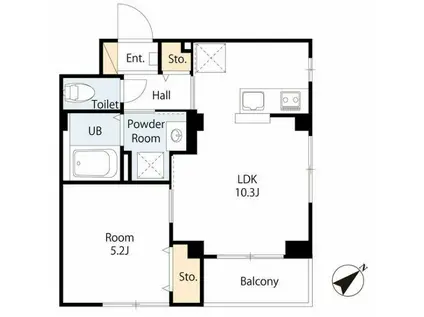 NOBLEI番館(1LDK/1階)の間取り写真