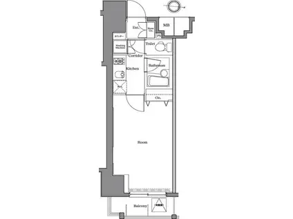 RASIS大山山手通(1K/6階)の間取り写真