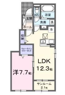 リベルタ71 II(1LDK/1階)の間取り写真
