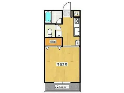 ピュアル1(1K/3階)の間取り写真