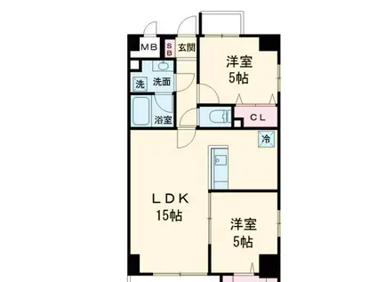 EAU CLAIR新小岩(2LDK/1階)の間取り写真