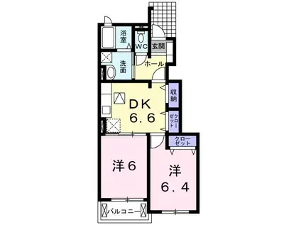 グレイス VILLA I(2DK/1階)の間取り写真