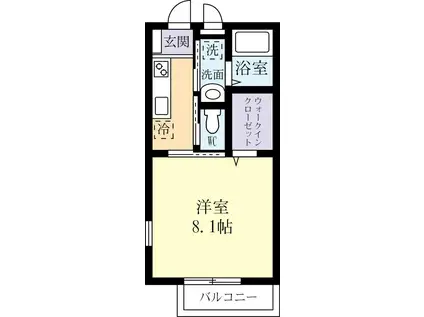 グラードA(1K/2階)の間取り写真