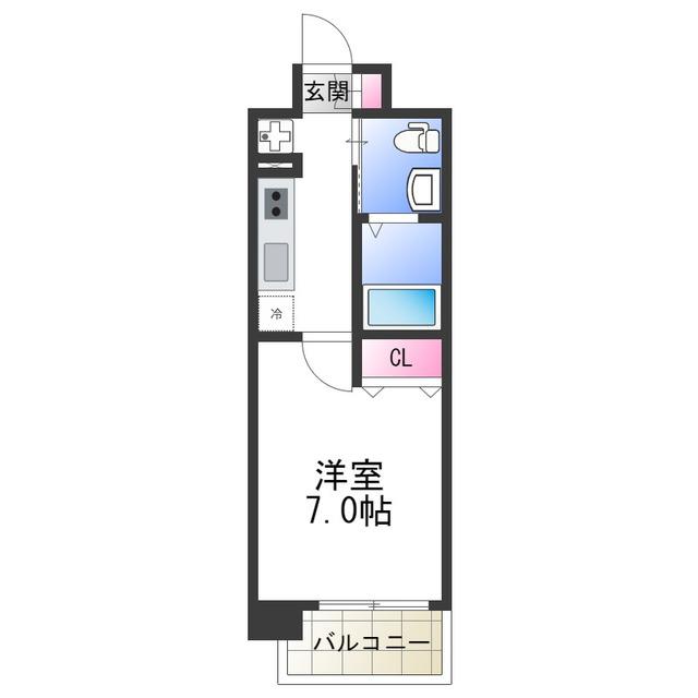 アービングNEO平野駅前(1K/8階)の間取り写真