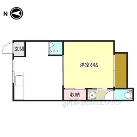 赤山ハウス(1DK/1階)の間取り写真