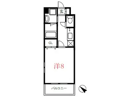 アールズコート(1K/4階)の間取り写真