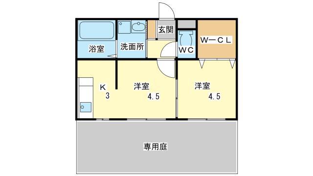 ソレジオ(1DK/1階)の間取り写真
