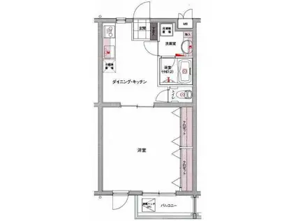 グラントレゾール明大前(1LDK/3階)の間取り写真