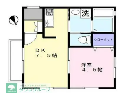 ピア和泉(1DK/1階)の間取り写真