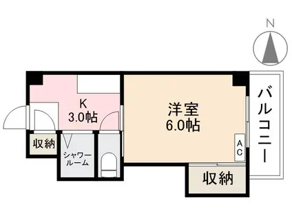 リベルテ二番丁(1K/4階)の間取り写真