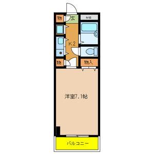サンモール(1K/8階)の間取り写真