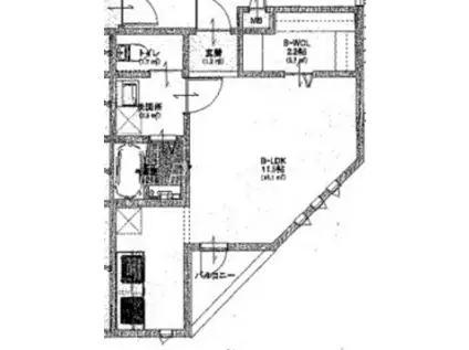 サニーマンション(1K/3階)の間取り写真
