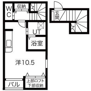 キャッスルワン(1K/2階)の間取り写真