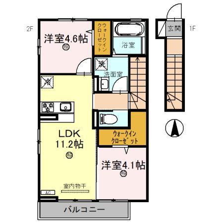 D-ROOM VIC(2LDK/2階)の間取り写真