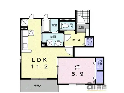 ベルナティオI(1LDK/1階)の間取り写真