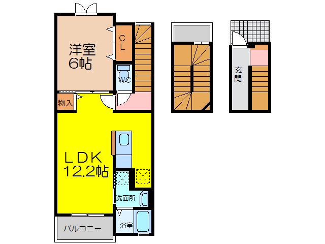 ラディアンスI(1LDK/3階)の間取り写真