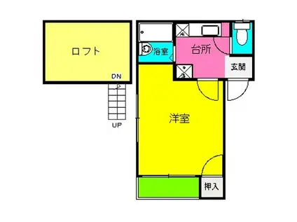 マフィーユ菜月(1K/2階)の間取り写真