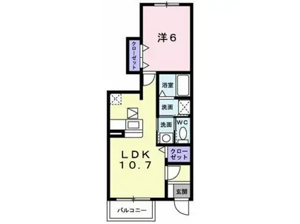 サワーパルシェ(1LDK/1階)の間取り写真