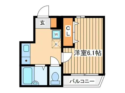 タウンフィールド2-B(1K/3階)の間取り写真