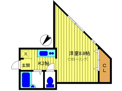 A-1315(1K/1階)の間取り写真