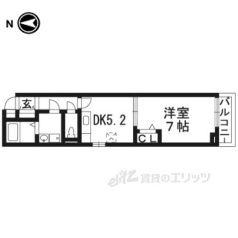 エテルナ オクト(1DK/2階)の間取り写真