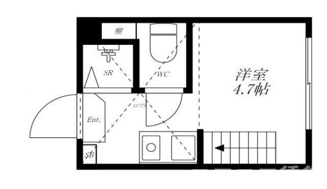 サンキャノーラ野方(ワンルーム/1階)の間取り写真