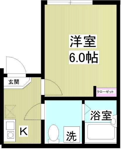 クレアルテール根岸(1K/2階)の間取り写真