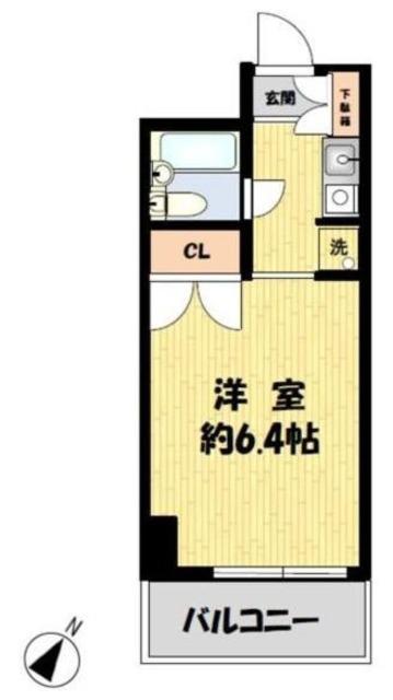 コスモ亀有V(1K/13階)の間取り写真