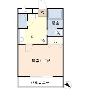 JUNES(1K/2階)の間取り写真