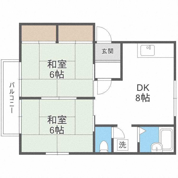 アピア560I(2DK/2階)の間取り写真