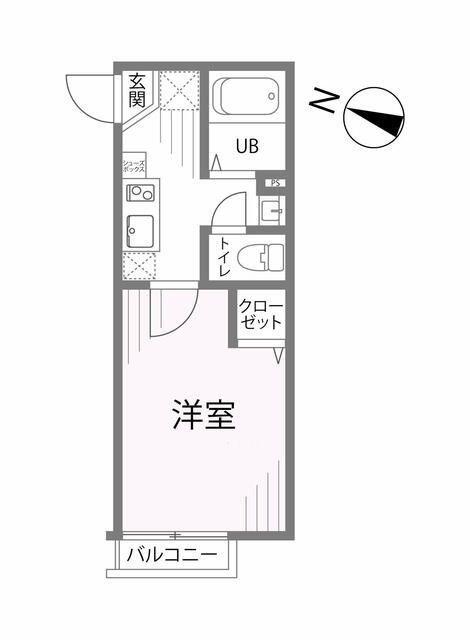 アルトン川越霞ヶ関(1K/2階)の間取り写真