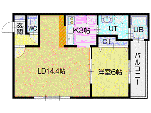 陶管ビル(1LDK/4階)の間取り写真