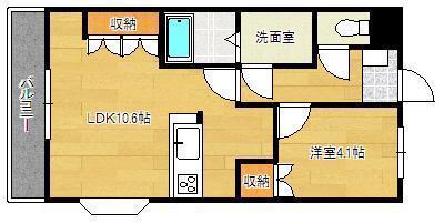 パインツリーヒルズ(1LDK/1階)の間取り写真