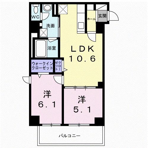 九条3丁目マンション(2LDK/7階)の間取り写真