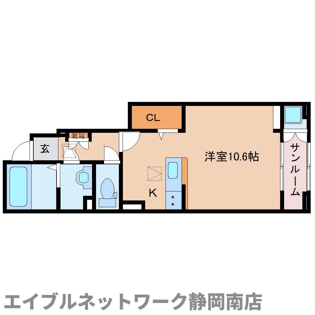 S・GVI(ワンルーム/1階)の間取り写真