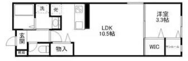 オウルズネスト(1LDK/1階)の間取り写真