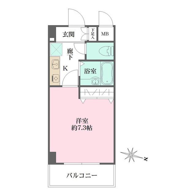 アルシュ住吉(1K/1階)の間取り写真