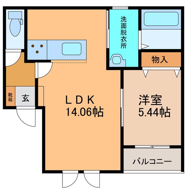 LARISSA(1LDK/3階)の間取り写真