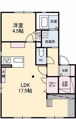 フラワーランド A棟(1LDK/2階)の間取り写真