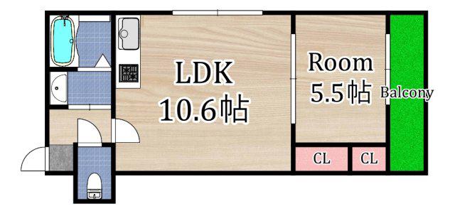 フジパレス深江橋I番館(1LDK/3階)の間取り写真